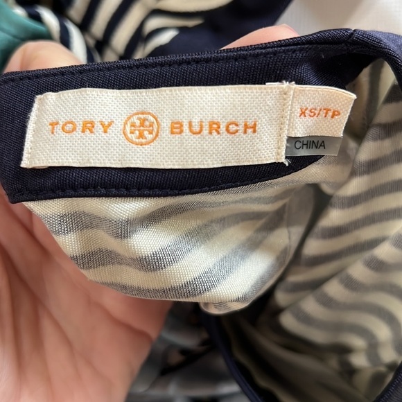 Tory Burch Annette Floral Striped Long Sleeve Dress in size XS Silk Y2K - Picture 8 of 10